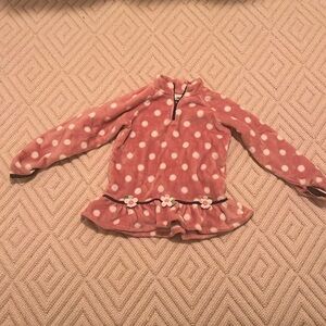 Florence Eiseman Girls Fleece Quarter Zip Peplum Top